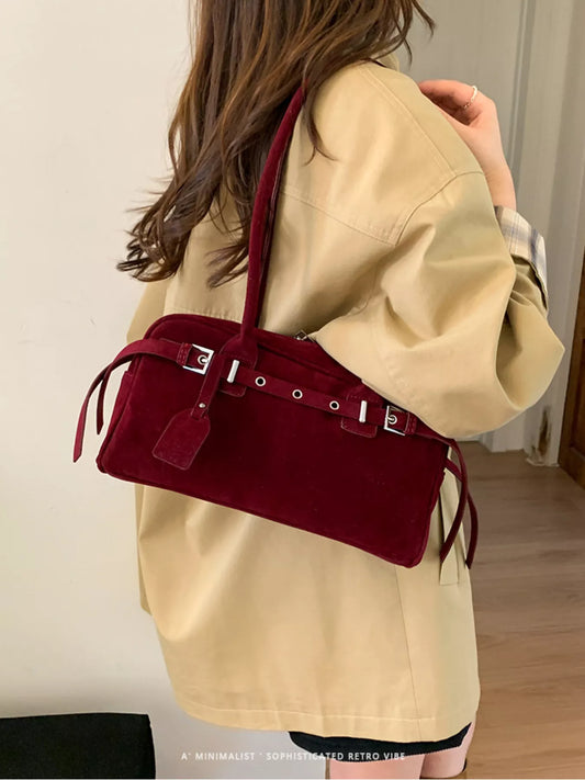 Buckle Decor Shoulder Bag - Trendsi - Flyclothing LLC