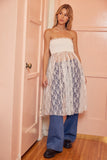 Idem Ditto Smocked Lace Sheer Tube Dress - Trendsi