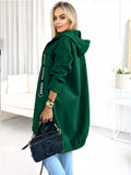 Full Size Zip Up Longline Hooded Outerwear Plus Size - Trendsi - Flyclothing LLC