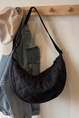 Plaid Quilted Adjustable Strap Crossbody Bag - Trendsi