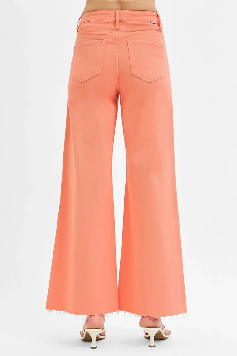 RISEN Full Size Tummy Control High Rise Wide Leg Palazzo Jeans Plus Size - Trendsi - Flyclothing LLC
