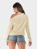 Perfee One Shoulder Long Sleeve Sweater - Trendsi