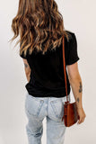 Rhinestone Bow Graphic Round Neck Short Sleeve T-Shirt - Trendsi - Flyclothing LLC