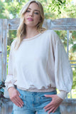 Hailey & Co Rib and Two Tone Knit Mixed Top - Trendsi