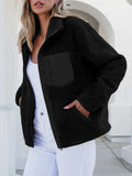 Zip Up Long Sleeve Plush Jacket - Trendsi - Flyclothing LLC