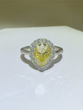 2 Carat Moissanite 925 Sterling Silver Teardrop Shape Ring - Trendsi