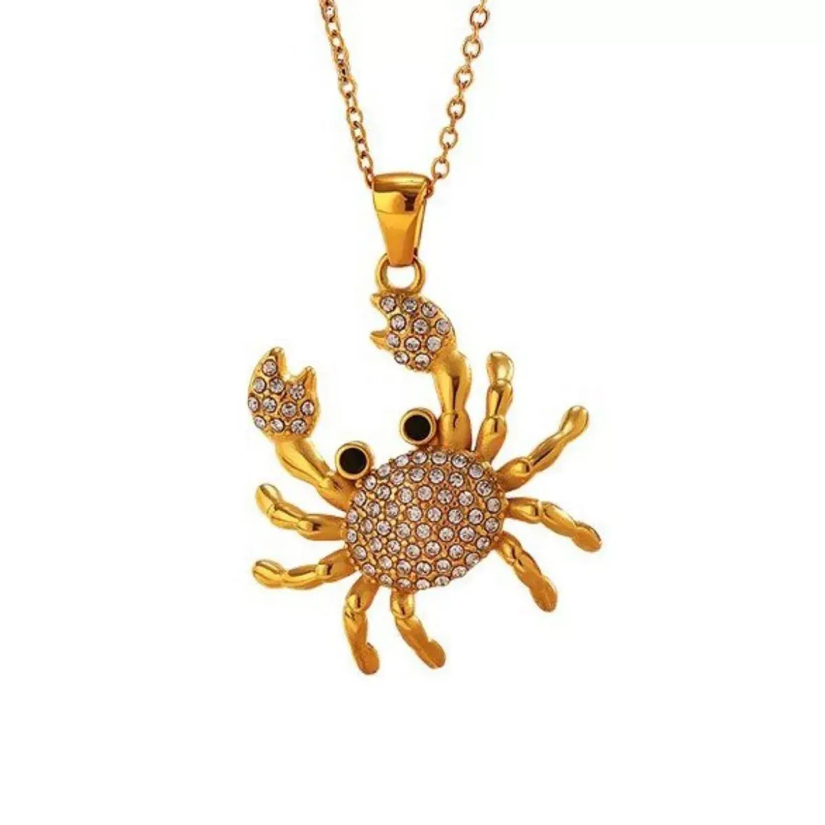18K Gold-Plated Crab Pendant Necklace - Trendsi - Flyclothing LLC