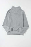 Textured Turtleneck Long Sleeve Sweatshirt - Trendsi - Flyclothing LLC