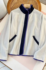 Double Take Snap Down Raglan Sleeve Jacket with Pockets - Trendsi - Flyclothing LLC