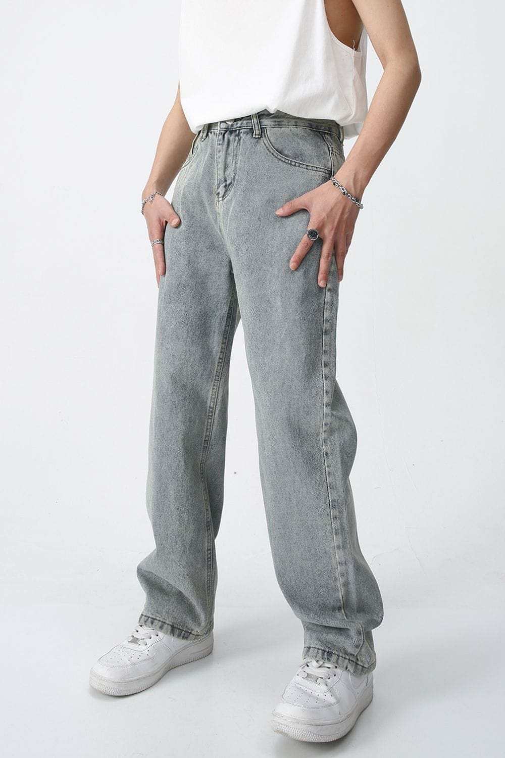 Baggy Jeans with Pockets - Trendsi - Flyclothing LLC