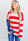 And The Why American Flag Long Sleeve Sweater - Trendsi - Flyclothing LLC