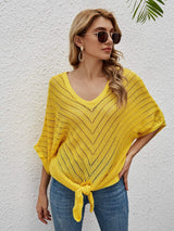 Openwork Batwing Sleeve Cover-Up - Trendsi - Flyclothing LLC