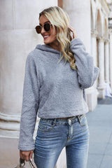 Long Sleeve Fuzzy Hoodie - Trendsi - Flyclothing LLC