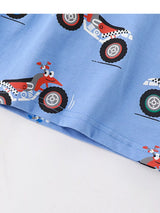 Children's Cartoon ATV Print Tee and Shorts Set - Trendsi - Flyclothing LLC