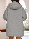 Slit Snap Down Long Sleeve Hooded Jacket - Trendsi - Flyclothing LLC