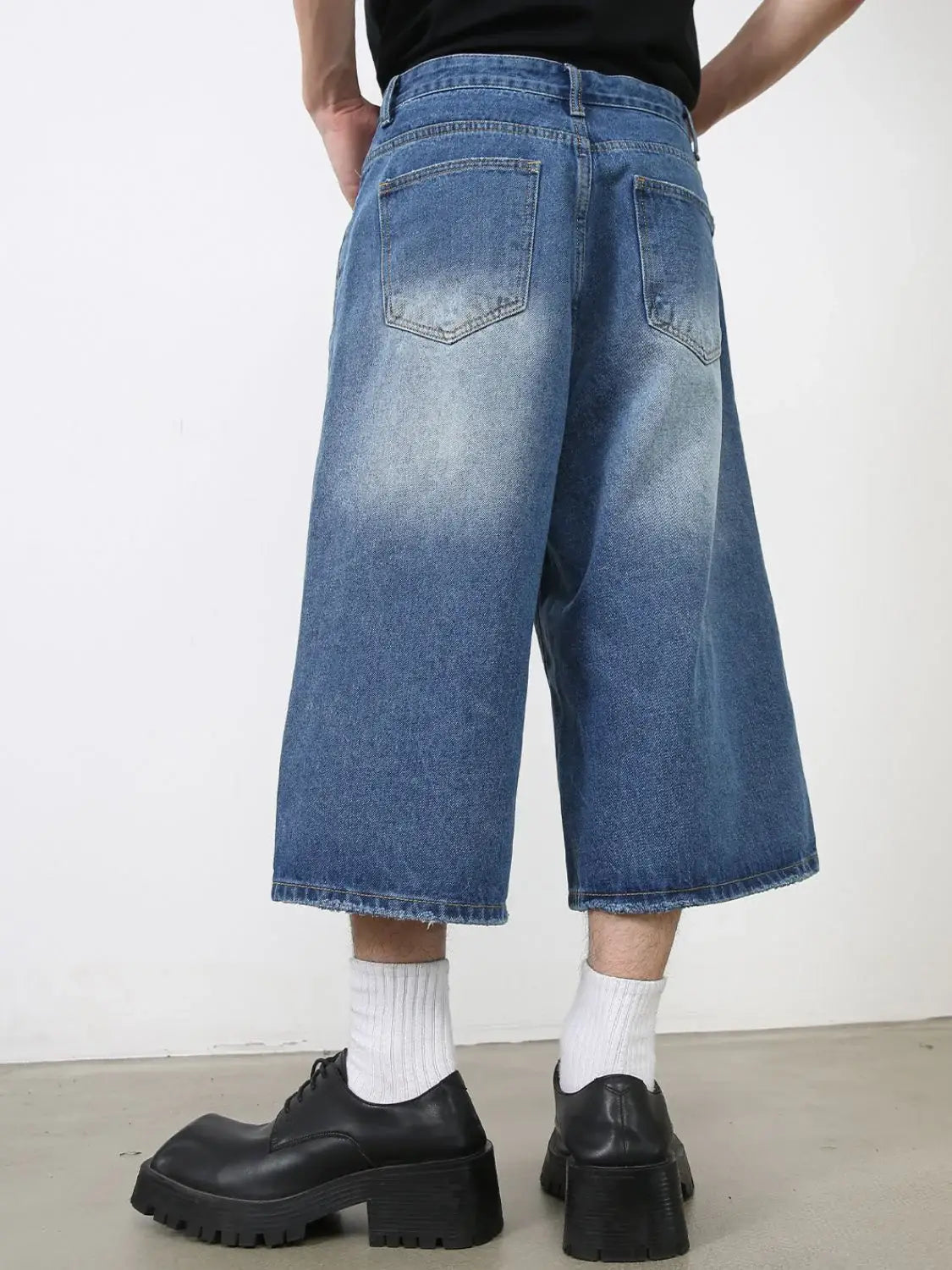 Men's Washed Denim Shorts with Pockets - Trendsi - Flyclothing LLC