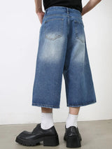 Men's Washed Denim Shorts with Pockets - Trendsi - Flyclothing LLC