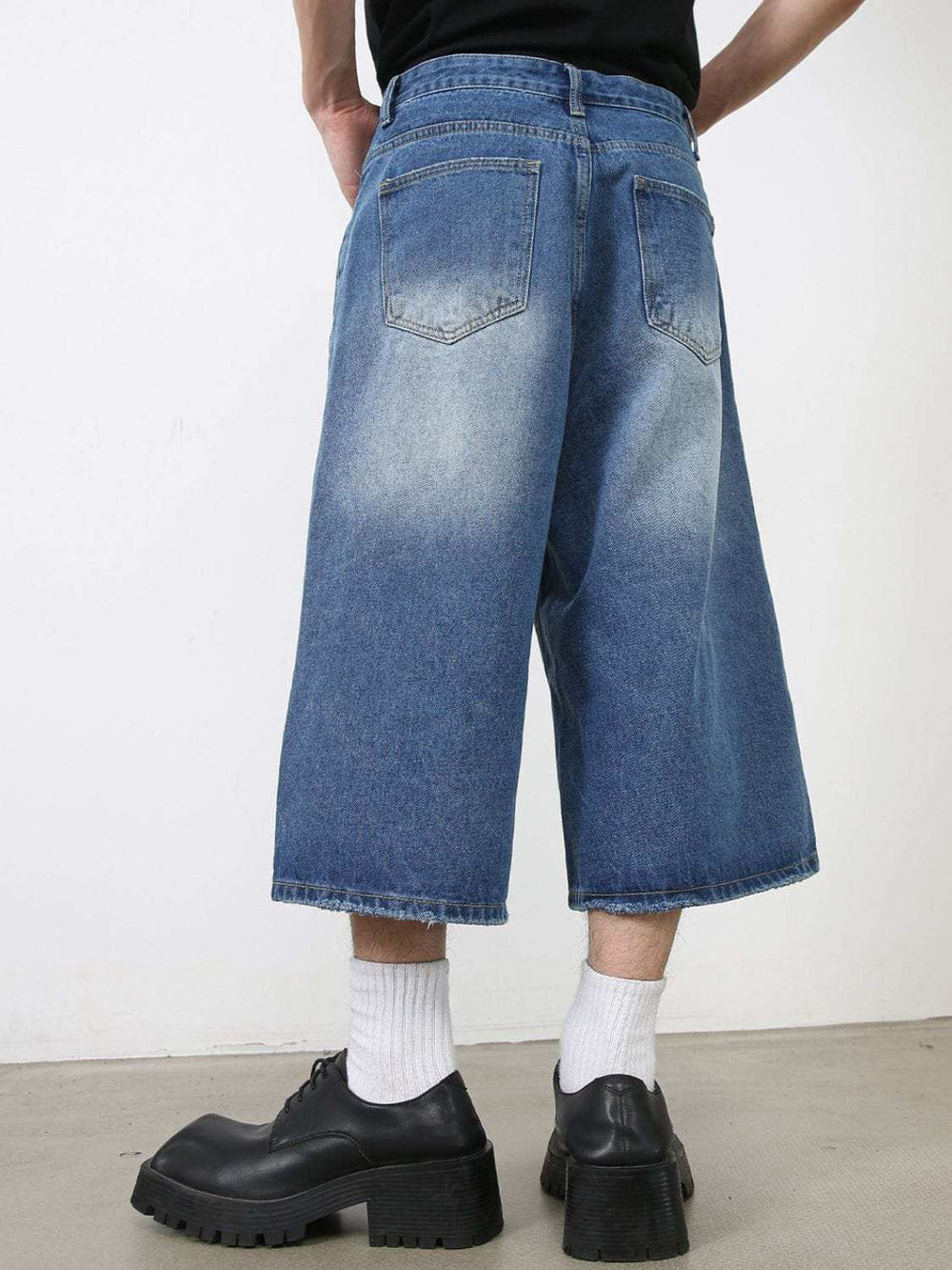 Men's Washed Denim Shorts with Pockets - Trendsi - Flyclothing LLC