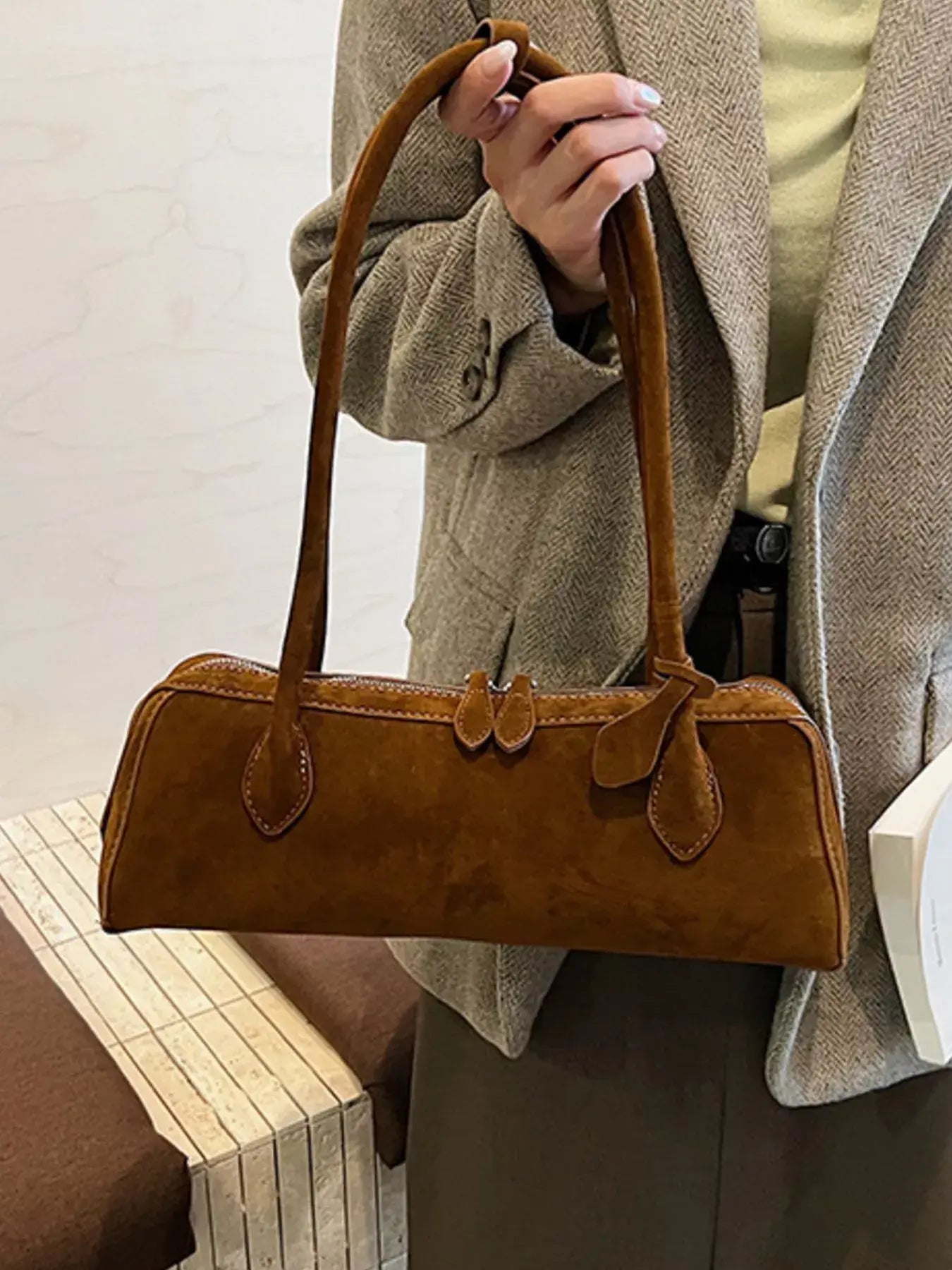 Solid Color Shoulder Bag - Trendsi - Flyclothing LLC