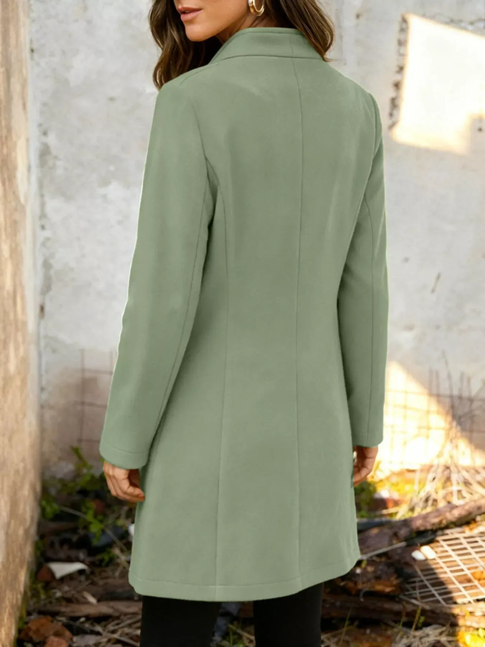 Button-Down Longline Outerwear - Trendsi - Flyclothing LLC