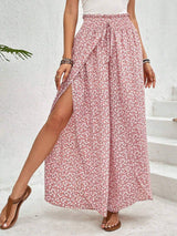 Tied Printed Wide Leg Pants - Trendsi - Flyclothing LLC