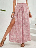 Tied Printed Wide Leg Pants - Trendsi - Flyclothing LLC