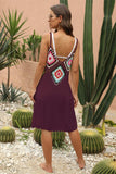 Geometric V-Neck Spaghetti Strap Cover Up Dress - Trendsi - Flyclothing LLC