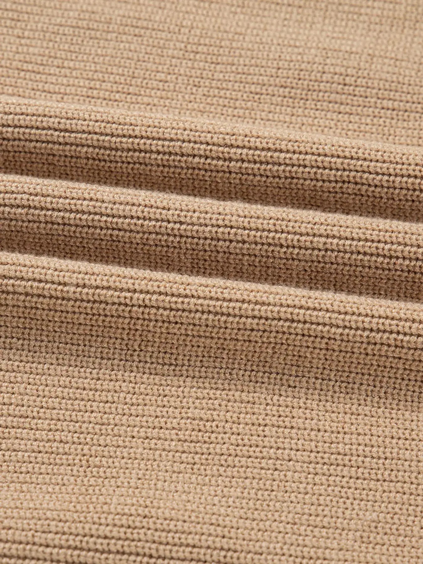 Pearl Embellished Keyhole Ribbed Sweater Dress - Trendsi - Flyclothing LLC