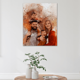 Family Watercolor Portrait Sign - Tailored Canvases - Flyclothing LLC