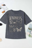 Kindness Butterflies Graphic Mineral Wash Loose Tee - Trendsi - Flyclothing LLC