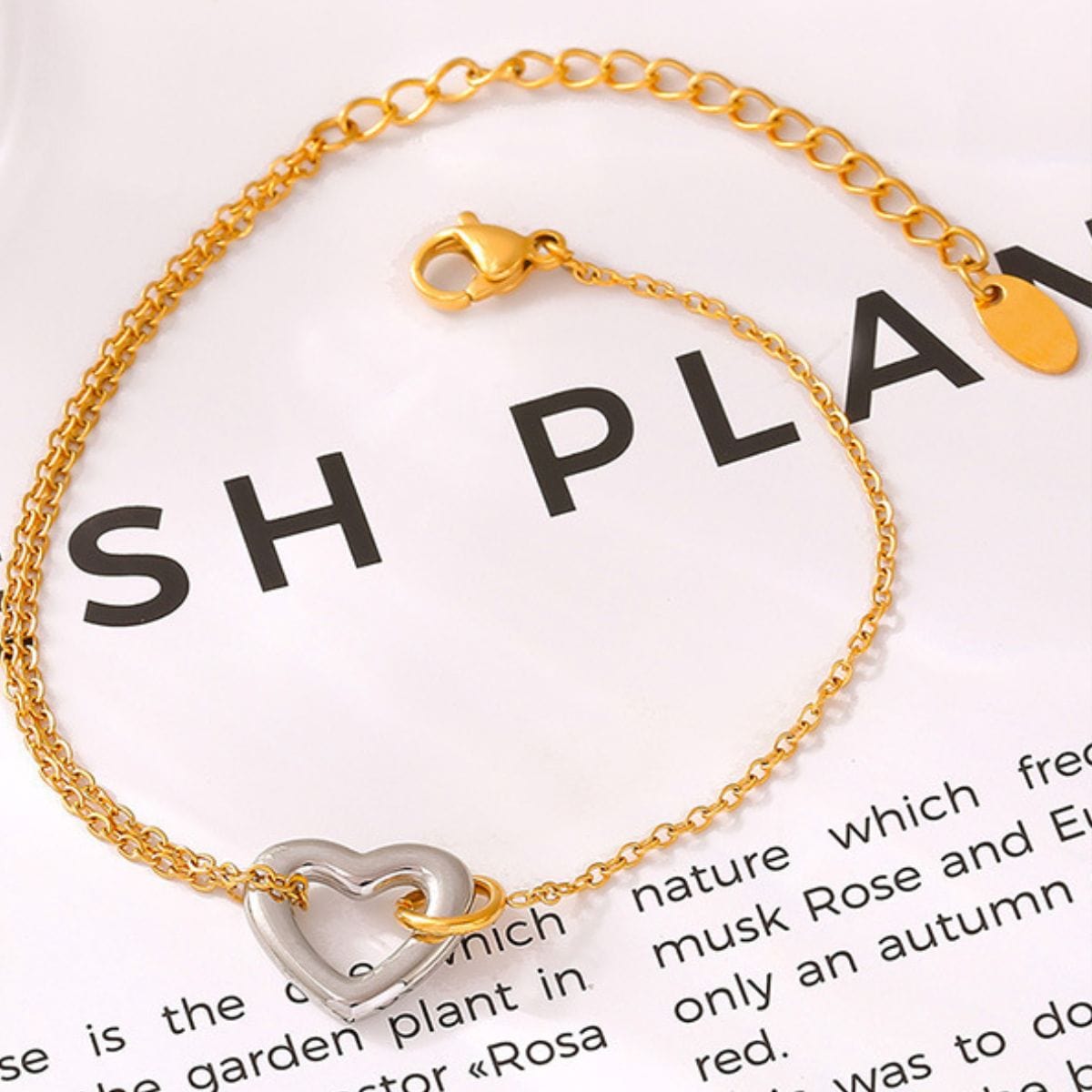18K Gold-Plated Heart Bracelet - Trendsi