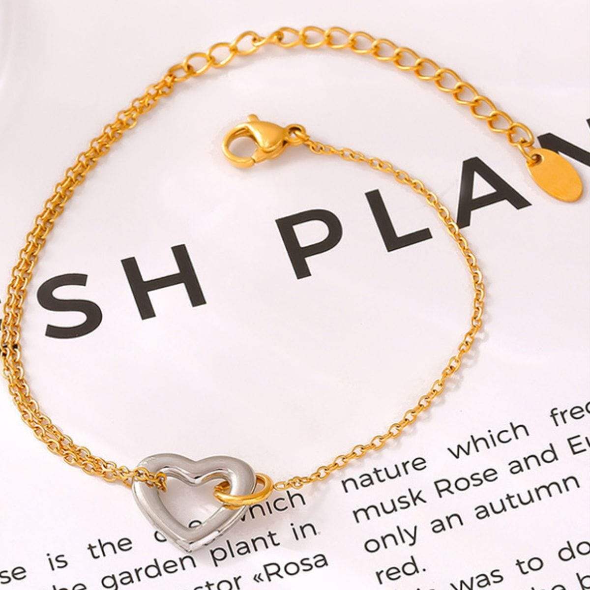 18K Gold-Plated Heart Bracelet - Trendsi - Flyclothing LLC