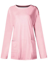 Full Size Pocketed Round Neck Long Sleeve T-Shirt - Trendsi - Flyclothing LLC