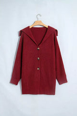 Solid Color Knit Oversized Button Front Sweater Cardigan - Trendsi - Flyclothing LLC