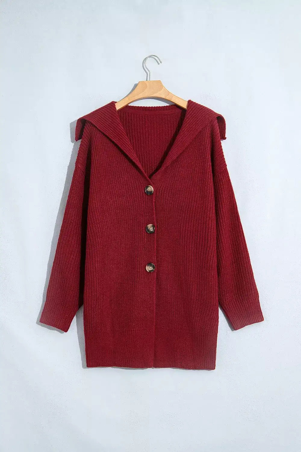 Solid Color Knit Oversized Button Front Sweater Cardigan - Trendsi - Flyclothing LLC