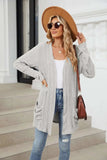 Pocketed Open Front Long Sleeve Cardigan - Trendsi - Flyclothing LLC