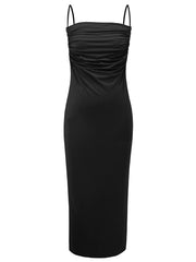 Backless Cowl Neck Sleeveless Cami Dress - Trendsi