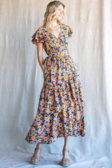Cotton Bleu by Nu Label Floral Ruffled Midi Dress - Trendsi - Flyclothing LLC