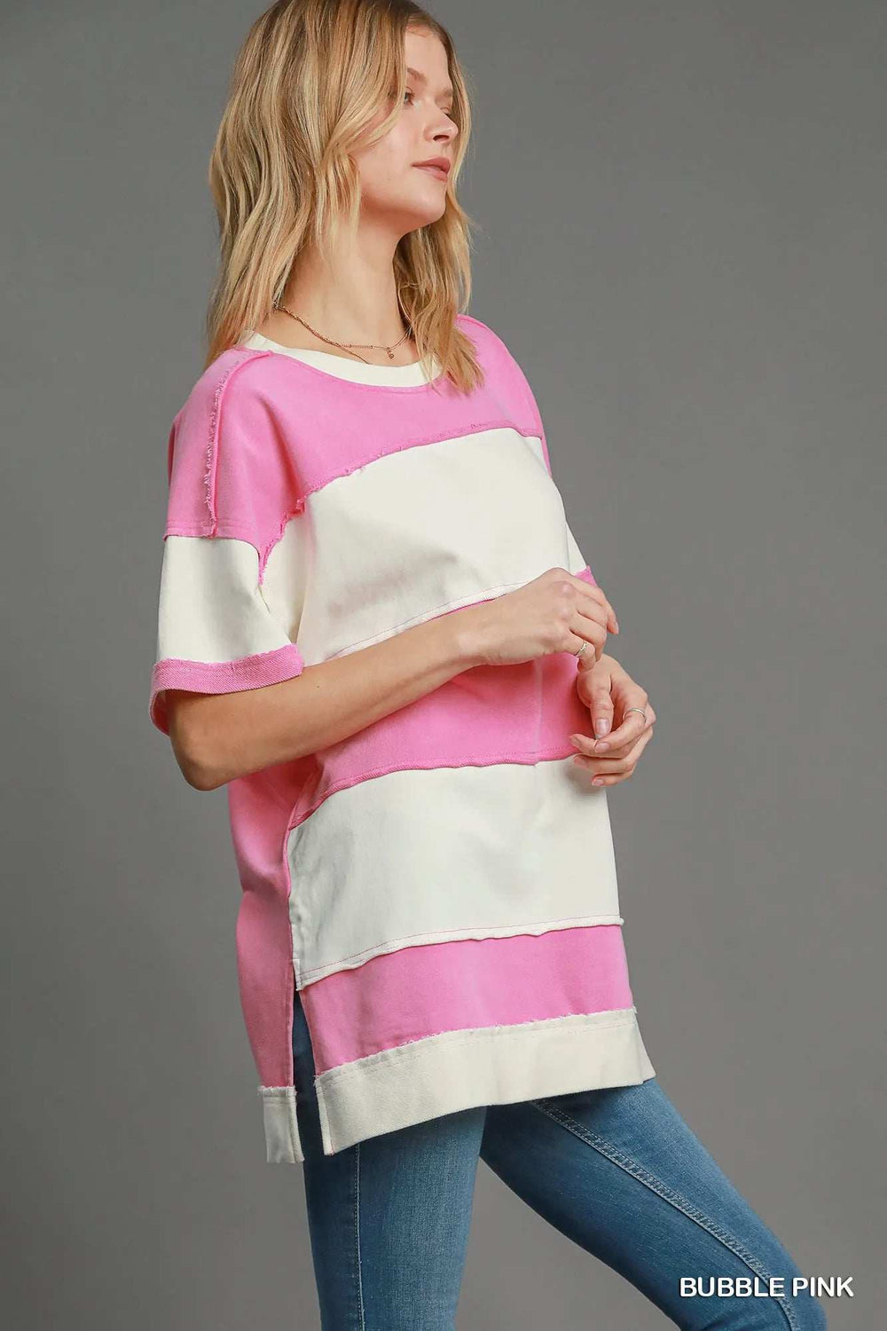 Umgee Mineral Wash ColorBlock Tunic Dress - Trendsi - Flyclothing LLC