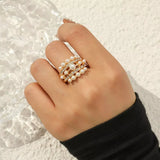 Pearl 18K Gold-Plated Open Ring - Trendsi - Flyclothing LLC