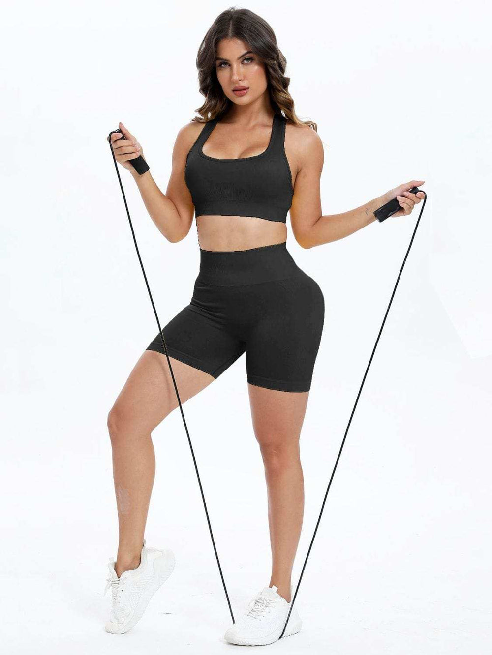Scoop Neck Wide Strap Top and Shorts Active Set - Trendsi - Flyclothing LLC