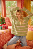 BiBi Striped Long Sleeve Sweater - Trendsi - Flyclothing LLC
