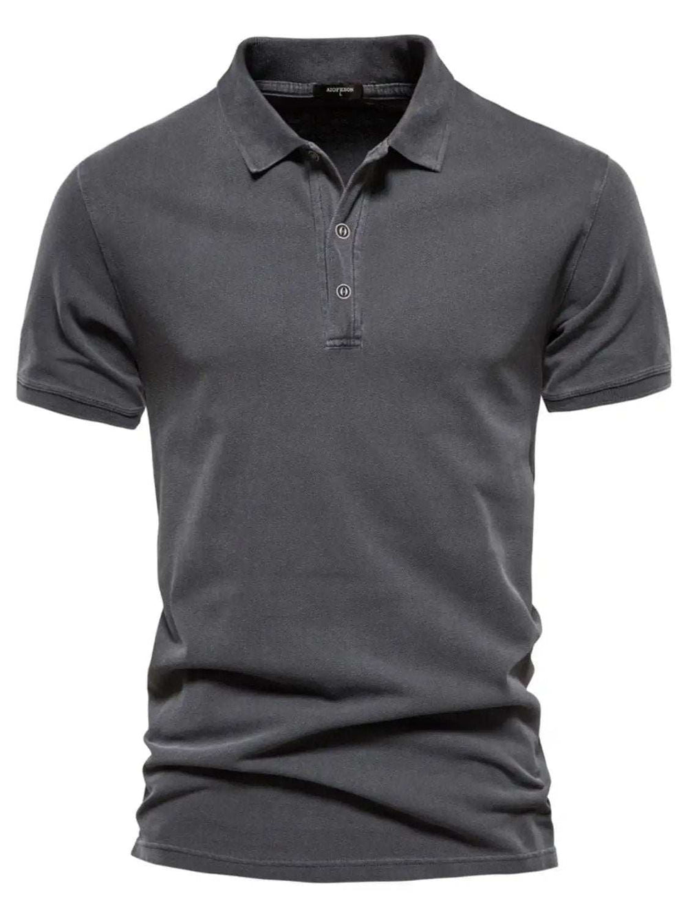 Men's Collared Neck Button Detail Short Sleeve Polo - Trendsi - Flyclothing LLC