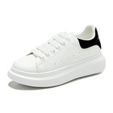 PU Leather Lace Up Round Toe Platform Sneakers - Trendsi - Flyclothing LLC