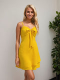 Layered Sweetheart Neck Bow Front Mini Cami Dress - Trendsi