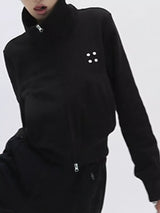 Casual Zip-Up Cropped Outerwear - Trendsi - Flyclothing LLC