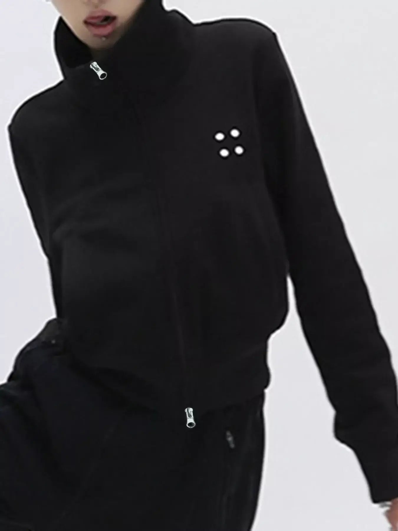 Casual Zip-Up Cropped Outerwear - Trendsi - Flyclothing LLC