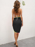 Rainbow Pompom Trim Swim Skirt - Trendsi