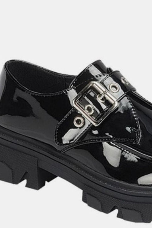 Forever Link Buckled Platform Lug Sole Loafers - Trendsi