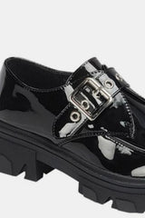Forever Link Buckled Platform Lug Sole Loafers - Trendsi